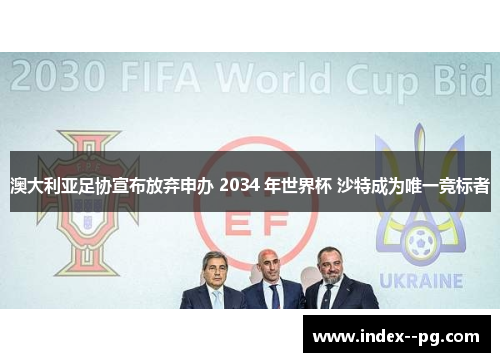 澳大利亚足协宣布放弃申办 2034 年世界杯 沙特成为唯一竞标者